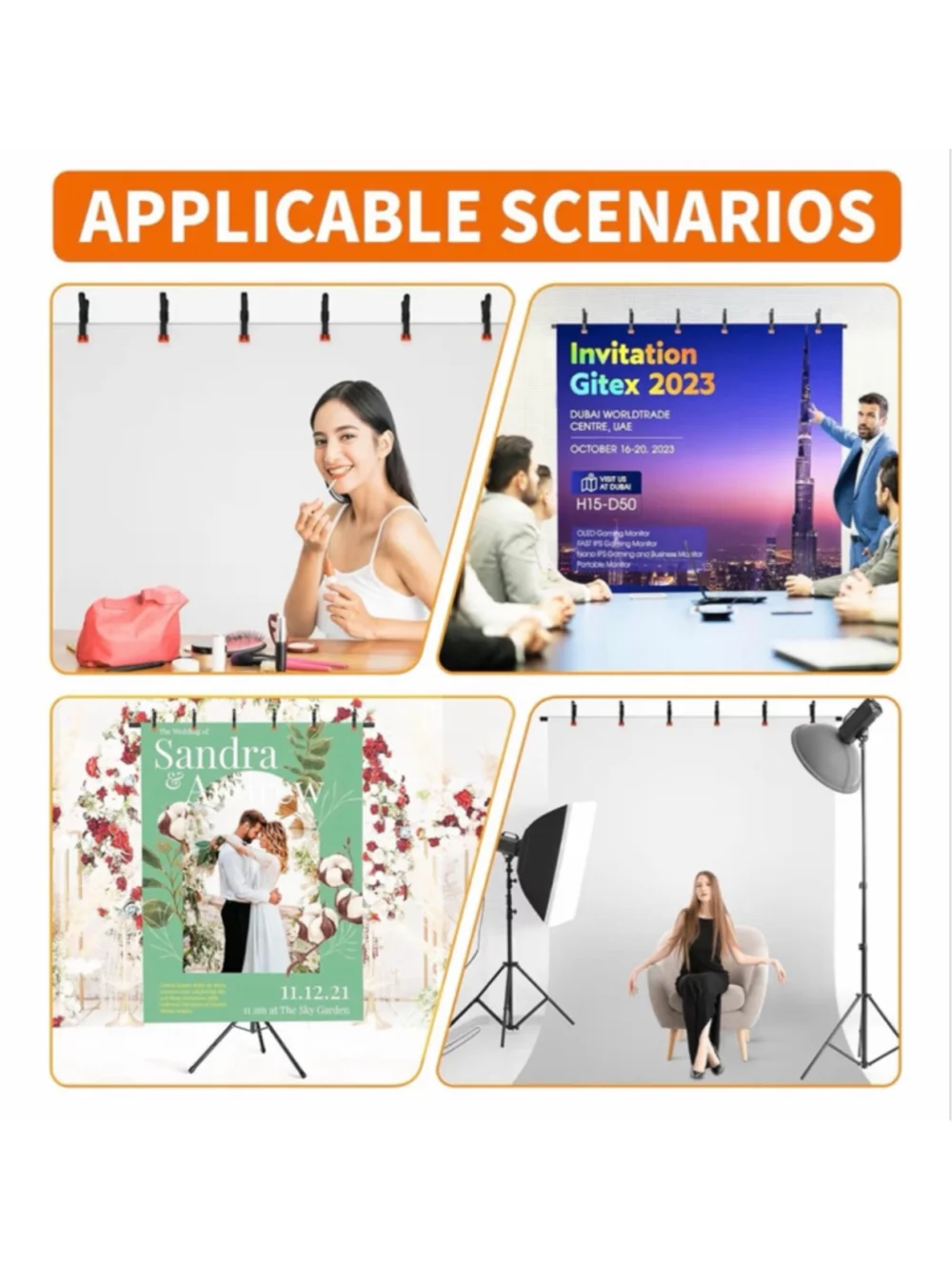 NEW Portable T-Shape Backdrop Stand Support Kit 8x7.2ft Adjustable Photo Video